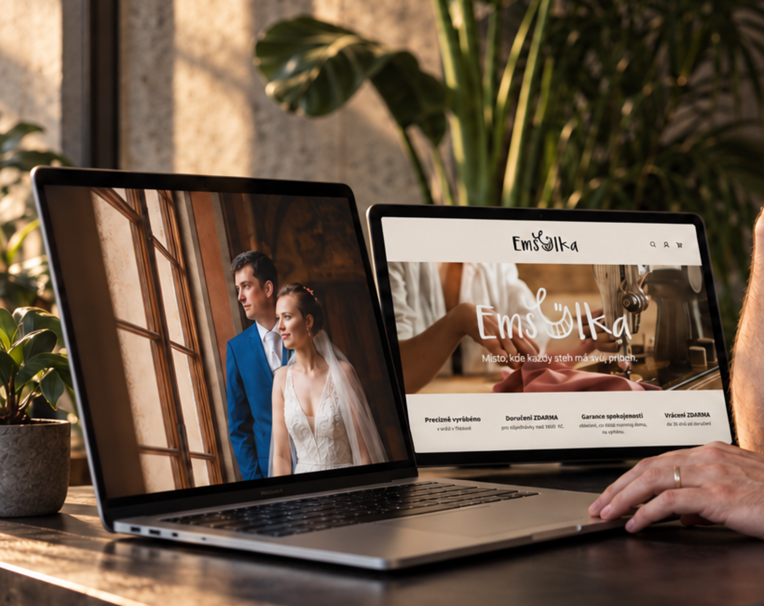 Ukázky webu Gabriely Cifreundové a e-shopu Emšulka